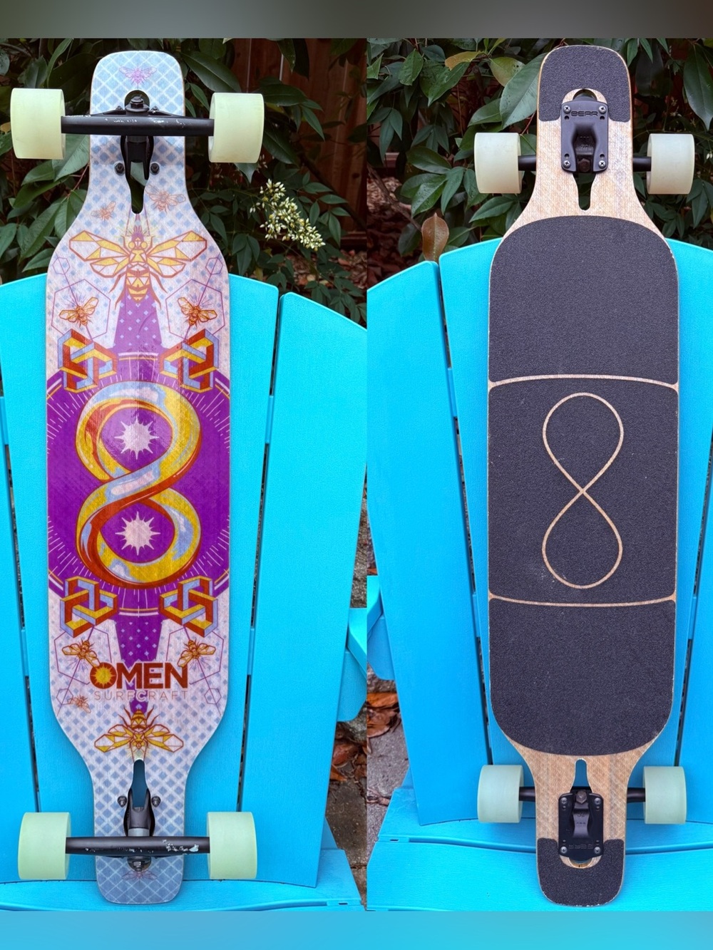 Omen Skateboards Surfcraft Drop Through Complete Longboard Skateboard 9” x 41.5”